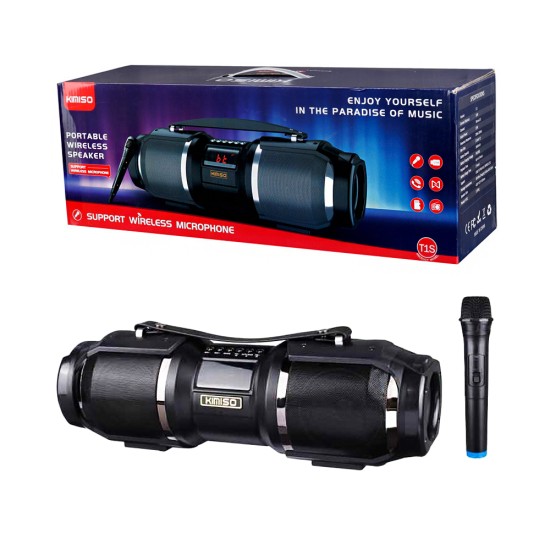 Kimiso Portable Wireless Speaker T1S with Mic Black