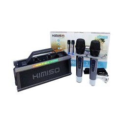 Coluna Sem Fio Portátil Kimiso KMS-251 com Microfone Duplo Preto Coluna Sem Fio Portátil Kimiso KMS-251 com Microfone Duplo Preto