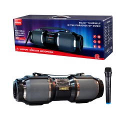 Coluna Sem Fio Portátil Kimiso T1S com Microfone Cinza Coluna Sem Fio Portátil Kimiso T1S com Microfone Cinza