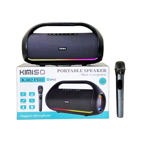Kimiso Portable Wireless Speaker K302 Pro with Mic Black