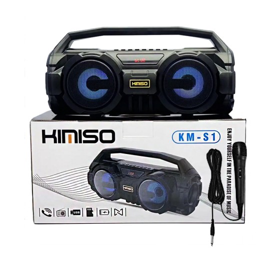 Kimiso Portable Wireless Speaker KM-S1 with Mic Black