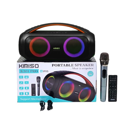 Kimiso Portable Wireless Speaker K301 Pro with Mic Black