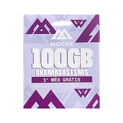 Cartão Nacional Moche 100GB/10000 Min 1.500 SMS/dia para MOCHE e MEO e 250 SMS/dia para outras redes Durante um mês Cartão Nacional Moche 100GB/10000 Min 1.500 SMS/dia para MOCHE e MEO e 250 SMS/dia para outras redes Durante um mês