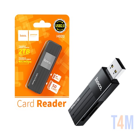 Hoco 2 in 1 Card Reader HB20 2TB/ 480Mbps USB2.0 Black