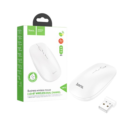 Hoco Wireless Mouse GM15 Art 2.4GHz White