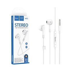 Auscultadores Universal Hoco M93 com Cabo e Microfone 3,5mm 1,2m Branco Auscultadores Universal Hoco M93 com Cabo e Microfone 3,5mm 1,2m Branco