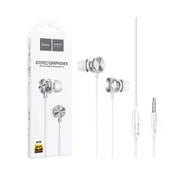 Auscultadores Universal Hoco M96 Platinum com Cabo e Microfone 3,5mm 1,2m Prata Elegante Auscultadores Universal Hoco M96 Platinum com Cabo e Microfone 3,5mm 1,2m Prata Elegante