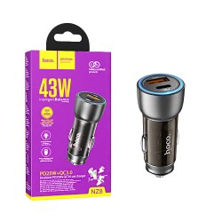 Hoco Car Charger NZ8 Sprinter 2 Port USB+Type-C 43W Brown Hoco Car Charger NZ8 Sprinter 2 Port USB+Type-C 43W Brown