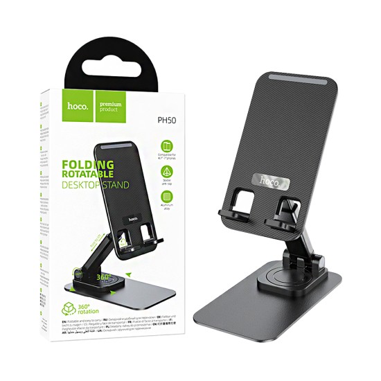 Suporte de Mesa Hoco PH50 Ivey para Smartphone Preto Suporte de Mesa Hoco PH50 Ivey para Smartphone Preto