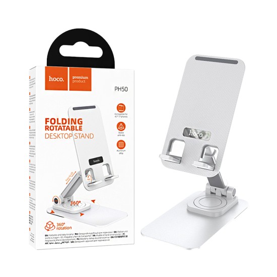 Suporte de Mesa Hoco PH50 Ivey para Smartphone Branco Suporte de Mesa Hoco PH50 Ivey para Smartphone Branco