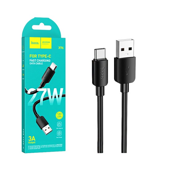 Cabo Hoco X96 Hyper Tipo-c 27W 3A 1m Preto Cabo Hoco X96 Hyper Tipo-c 27W 3A 1m Preto