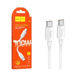 Hoco Cable X96 Hyper Type-C to Type-C PD 100W 5A 1M White Hoco Cable X96 Hyper Type-C to Type-C PD 100W 5A 1M White
