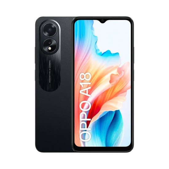 Smartphone Oppo A18 4G 4GB/128GB 6,56" Dual SIM Preto Brilhante Smartphone Oppo A18 4G 4GB/128GB 6,56" Dual SIM Preto Brilhante