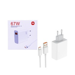Xiaomi Charger MDY-12-ES USB Port 67W GAN with Type-C Cable 3A 1m White Xiaomi Charger MDY-12-ES USB Port 67W GAN with Type-C Cable 3A 1m White