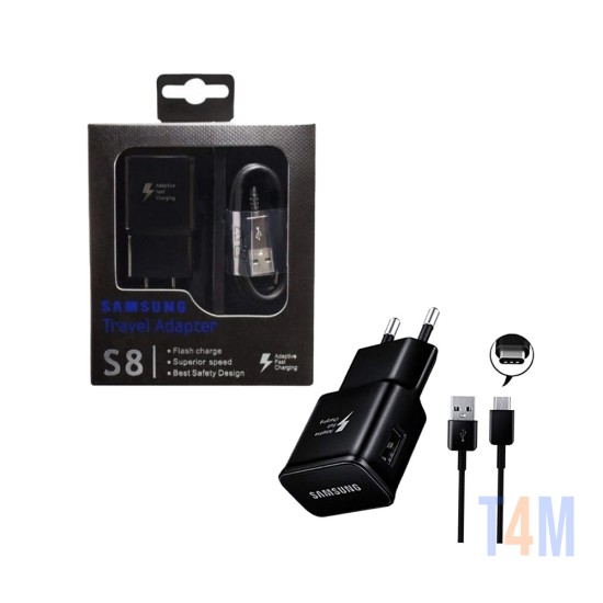 Samsung S8 Charger EP-TA20CBCQGCH with Type-C cable 1.2M Black