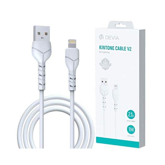 Devia Cable EC406 Kintone Series V2 Lightning 2.1A 1M White