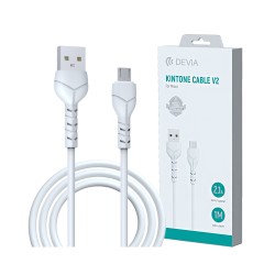 Cabo Devia EC205 Kintone Series V2 Micro 2,1A 1M Branco Cabo Devia EC205 Kintone Series V2 Micro 2,1A 1M Branco