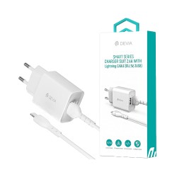 Carregador Devia RLC-526 Smart Series 2 Portas USB-A 2,4A com Cabo Lightning 1m Branco Carregador Devia RLC-526 Smart Series 2 Portas USB-A 2,4A com Cabo Lightning 1m Branco