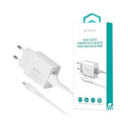 Devia Charger RLC-526 Smart Series 2 Ports USB-A 2.4A with Micro Cable 1m White Devia Charger RLC-526 Smart Series 2 Ports USB-A 2.4A with Micro Cable 1m White