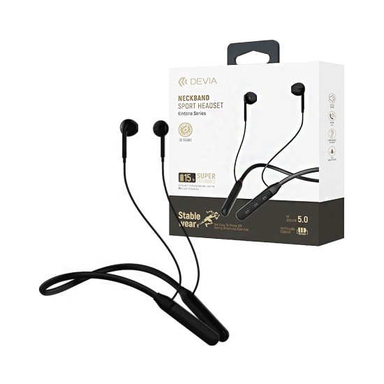 Auscultadores Neckband Devia EM036 Kintone Series Preto Auscultadores Neckband Devia EM036 Kintone Series Preto