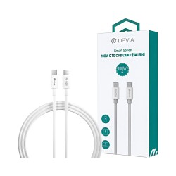 Cabo Devia EC317 Smart Series Tipo-C para Tipo-C 100W 5A 1,5m Branco Cabo Devia EC317 Smart Series Tipo-C para Tipo-C 100W 5A 1,5m Branco