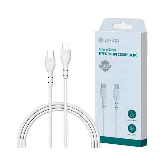 Cabo Devia EC151 Kintone Series Tipo-C para Tipo-C 3A 1M Branco