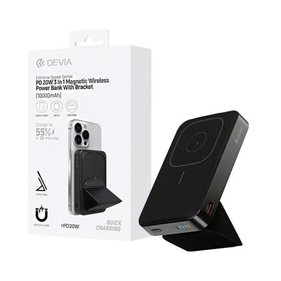 Devia Magnetic Power Bank Extreme Speed Series PD20W 10000mAh Black
