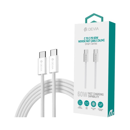 Devia Cable EC325 Smart Series Type-C to Type-C PD60W 3A 1M White