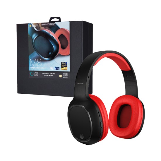 Auscultadores Sem Fio Wekome M8 Vermelho Preto