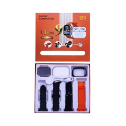 Smartwatch Ultra 9 With 4 Straps and Airpods Pro 2.03" 49mm (Call Version) Black Smartwatch Ultra 9 With 4 Straps and Airpods Pro 2.03" 49mm (Call Version) Black