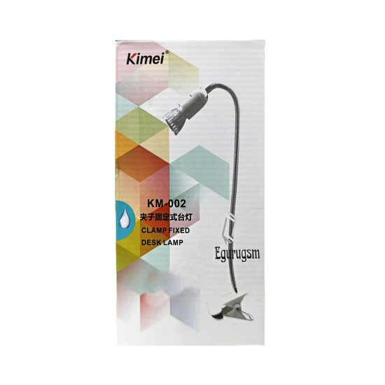 Luminária de mesa Kimei KM-002 com braçadeira fixa Branco Luminária de mesa Kimei KM-002 com braçadeira fixa Branco