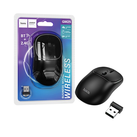 Rato Sem Fio Hoco GM25 Royal 2,4GHz Noite Escuro Negro Rato Sem Fio Hoco GM25 Royal 2,4GHz Noite Escuro Negro