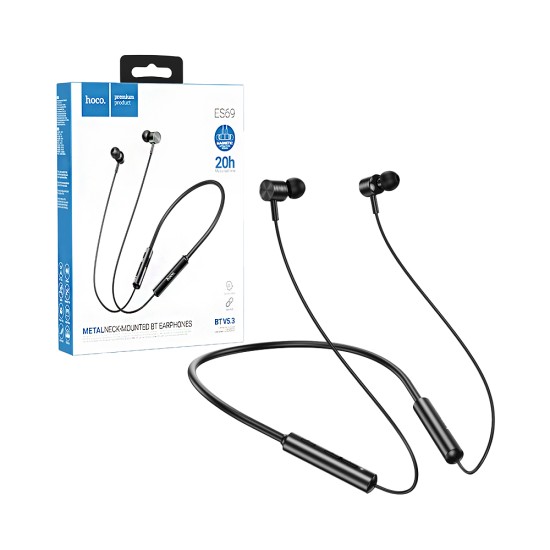 Auscultadores Neckband Hoco ES69 Platinum Preto Auscultadores Neckband Hoco ES69 Platinum Preto