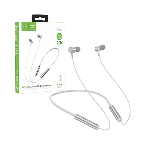 Auscultadores Neckband Hoco ES69 Platinum Cinza Auscultadores Neckband Hoco ES69 Platinum Cinza