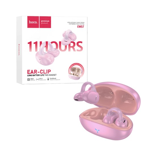 Hoco True Wireless Earbuds EW57 Auspicious Clip-On Pink Fluff Hoco True Wireless Earbuds EW57 Auspicious Clip-On Pink Fluff