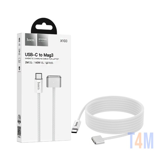 Cable de Carga Magnético Hoco X103 Type-C a Magsafe 3 para Macbook 2m Blanco