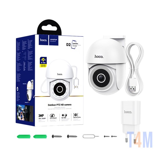 Hoco Surveillance Camera D2 Outdoor PTZ HD 3MP White 