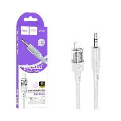 Cabo de Conversão de Áudio Hoco UPA27 Spirit Transparent Lightning para 3,5mm 1,2m Cinza Cabo de Conversão de Áudio Hoco UPA27 Spirit Transparent Lightning para 3,5mm 1,2m Cinza