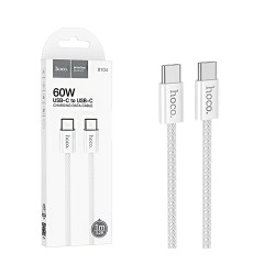 Hoco Cable X104 Source Type-C to Type-C 60W 3A 1M White Hoco Cable X104 Source Type-C to Type-C 60W 3A 1M White