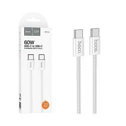 Hoco Cable X104 Source Type-C to Type-C 60W 3A 2M White Hoco Cable X104 Source Type-C to Type-C 60W 3A 2M White