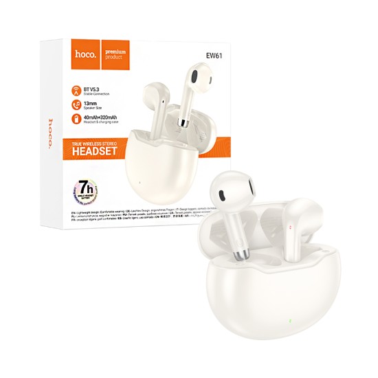 Hoco True Wireless Earbuds EW61 June Milky White Hoco True Wireless Earbuds EW61 June Milky White