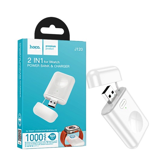 Hoco Power Bank J120 For Iwatch 1000mAh White Hoco Power Bank J120 For Iwatch 1000mAh White