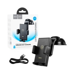 Hoco Center Console Car phone Holder HW22 Precious with Wireless Charging 15W Black Hoco Center Console Car phone Holder HW22 Precious with Wireless Charging 15W Black