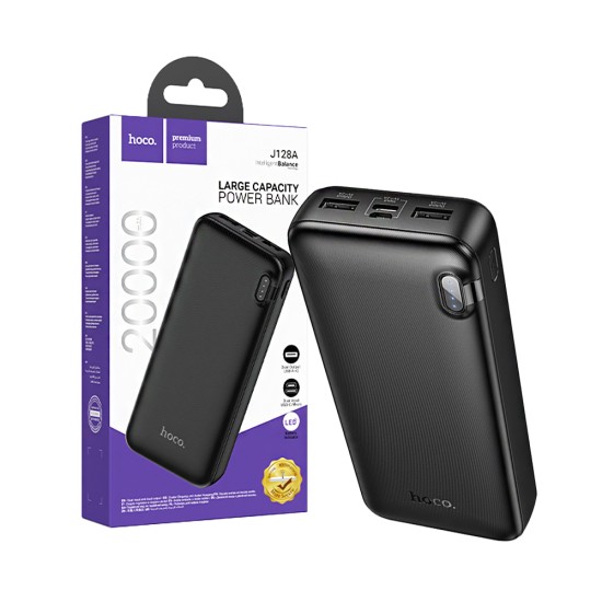 Power Bank Hoco J128A Powerful com 2 Puertos Outputs USB 20000mAh Preto Power Bank Hoco J128A Powerful com 2 Puertos Outputs USB 20000mAh Preto