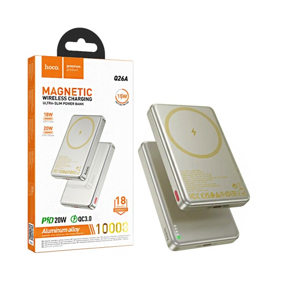 Hoco Magnetic Power Bank Q26A Joy PD20W 10000mAh Titanium Gold
