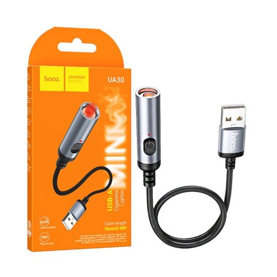 Isqueiro Mini Hoco UA30 USB 30cm Preto Isqueiro Mini Hoco UA30 USB 30cm Preto