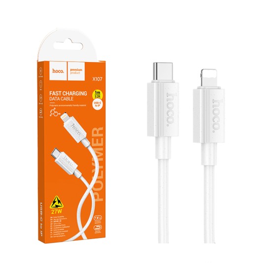 Hoco Cable X107 Favor Type-C to Lightning PD27W 1m White Hoco Cable X107 Favor Type-C to Lightning PD27W 1m White