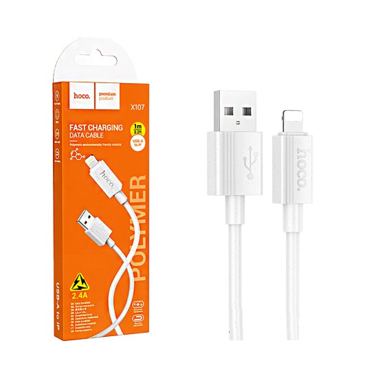 Cabo Hoco X107 Favor Lightning 2,4A 1m Branco Cabo Hoco X107 Favor Lightning 2,4A 1m Branco
