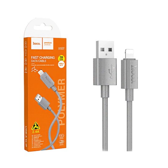 Cable Hoco X107 Favor Lightning 2,4A 1m Gris Cable Hoco X107 Favor Lightning 2,4A 1m Gris