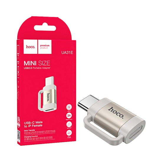 Hoco Adapter UA31E Type-C Male to Lightning Female Gray Hoco Adapter UA31E Type-C Male to Lightning Female Gray